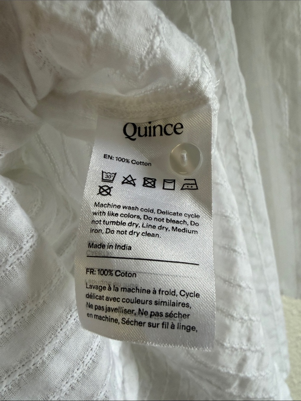 Quince Embroidered Cotton Ruffle Collar Short Sleeve Blouse size XL - Picture 5 of 5